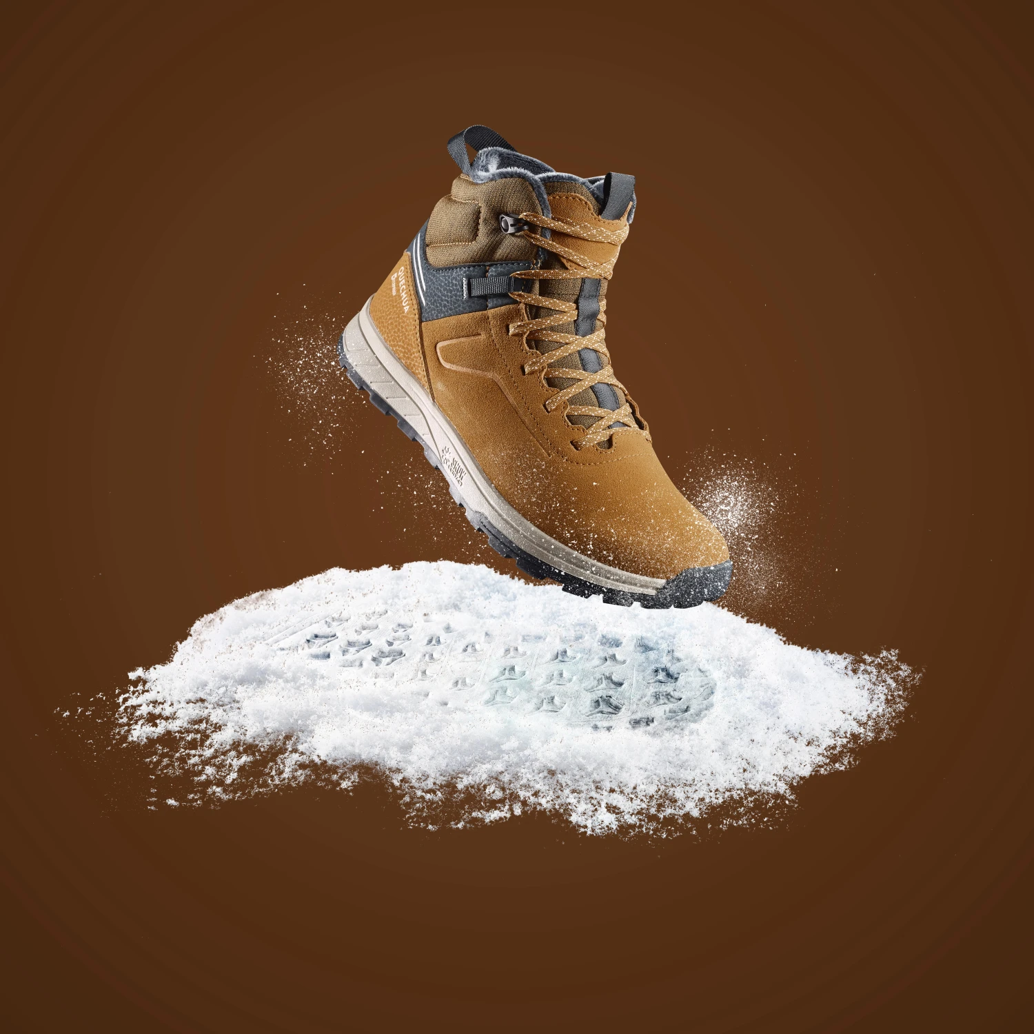 Quechua Kids' Warm And Waterproof SH500 Lace-up Leather Hiking Shoes - Size 2.5 - Image 2