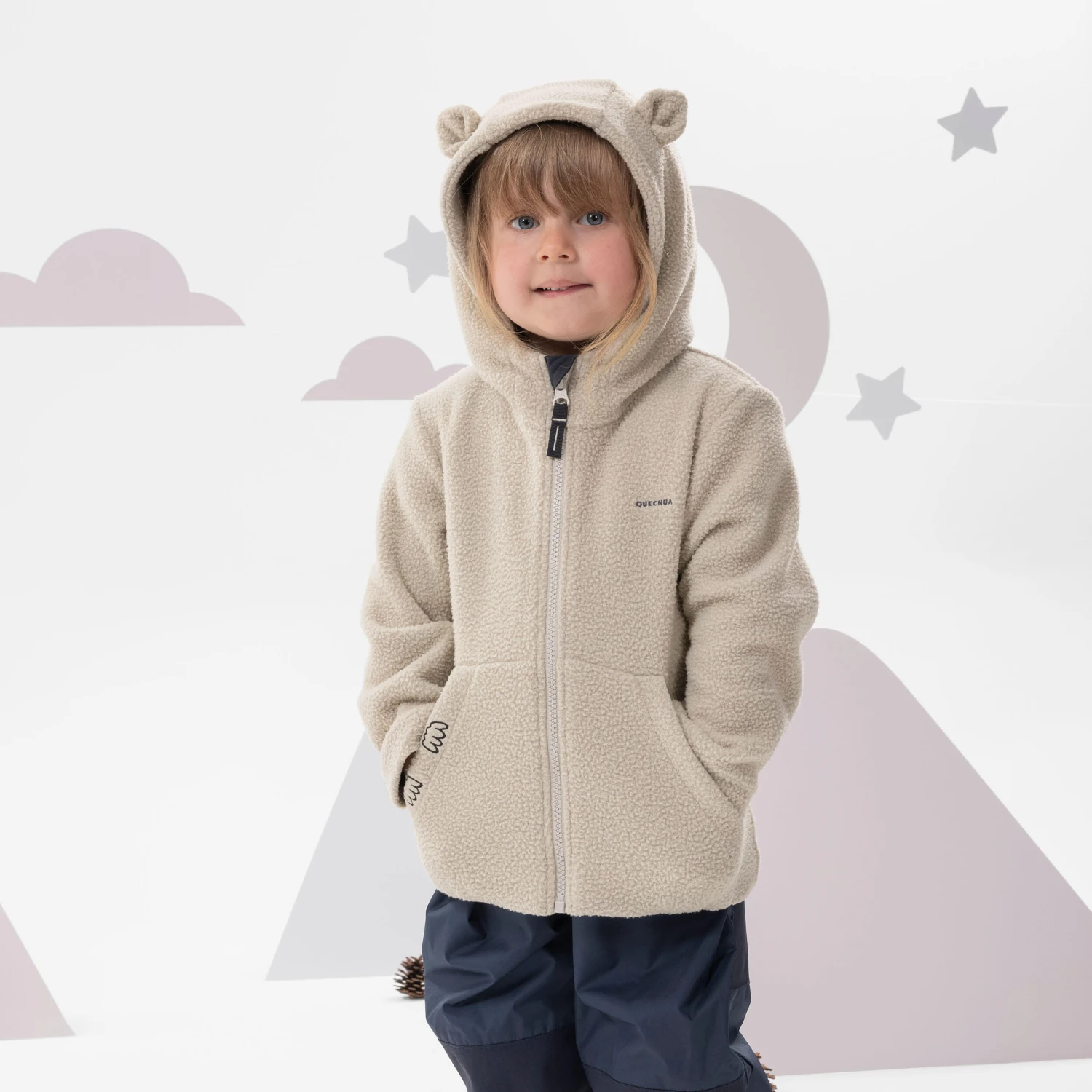 Quechua Kids' Hiking Fleece - MH500 KID Beige - Ages 2 - Image 9