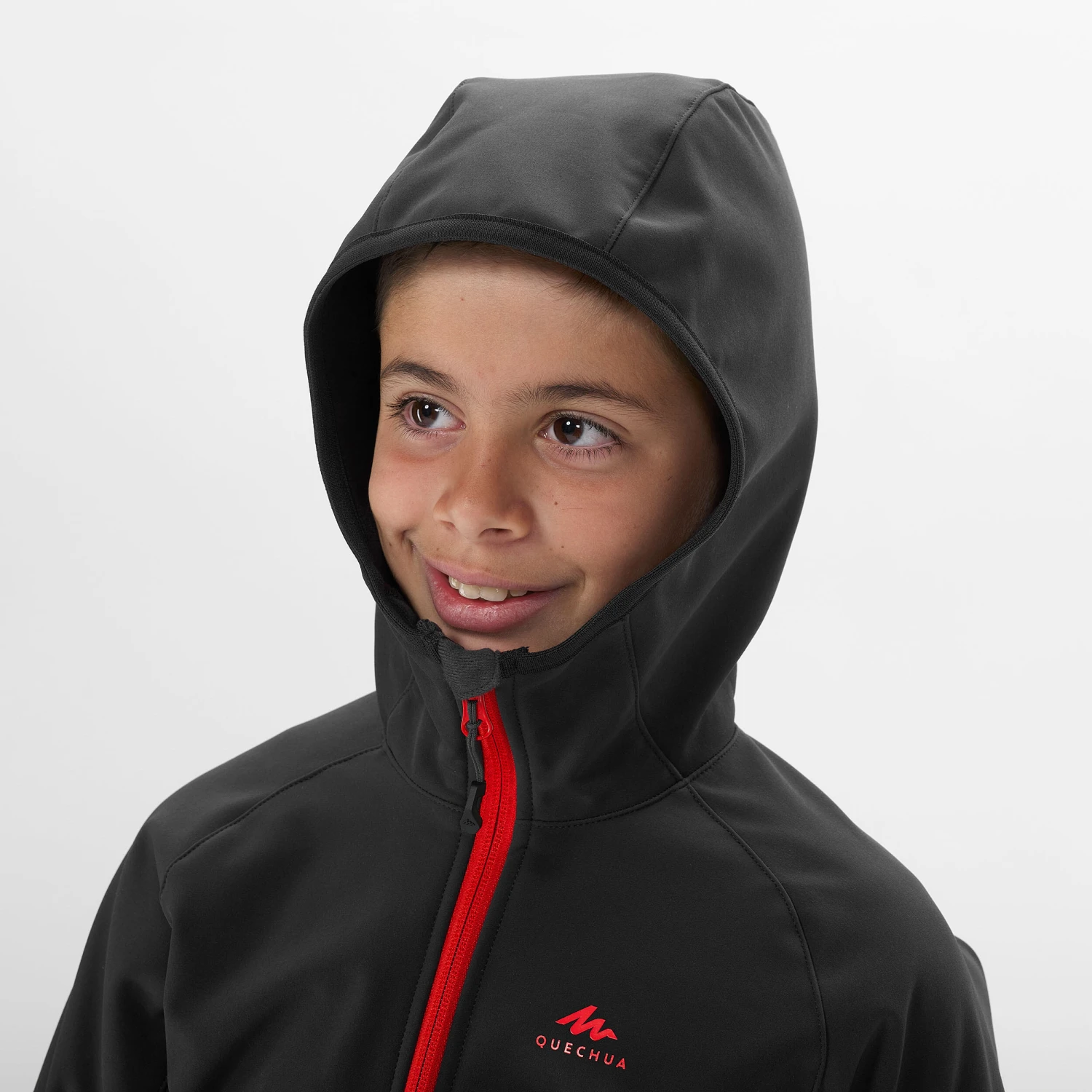 Quechua Kids’ Softshell Hiking Jacket - MH550 Black - Image 11