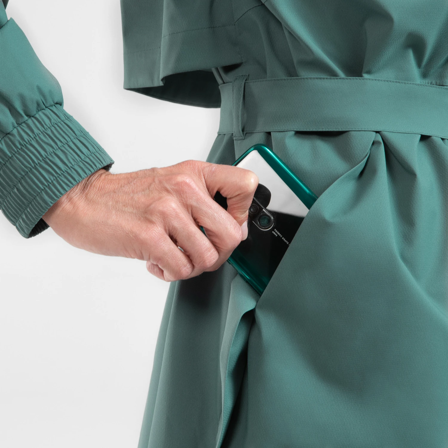 Quechua Women's Hiking Waterproof Longline Jacket Raincut Long Series - Image 7