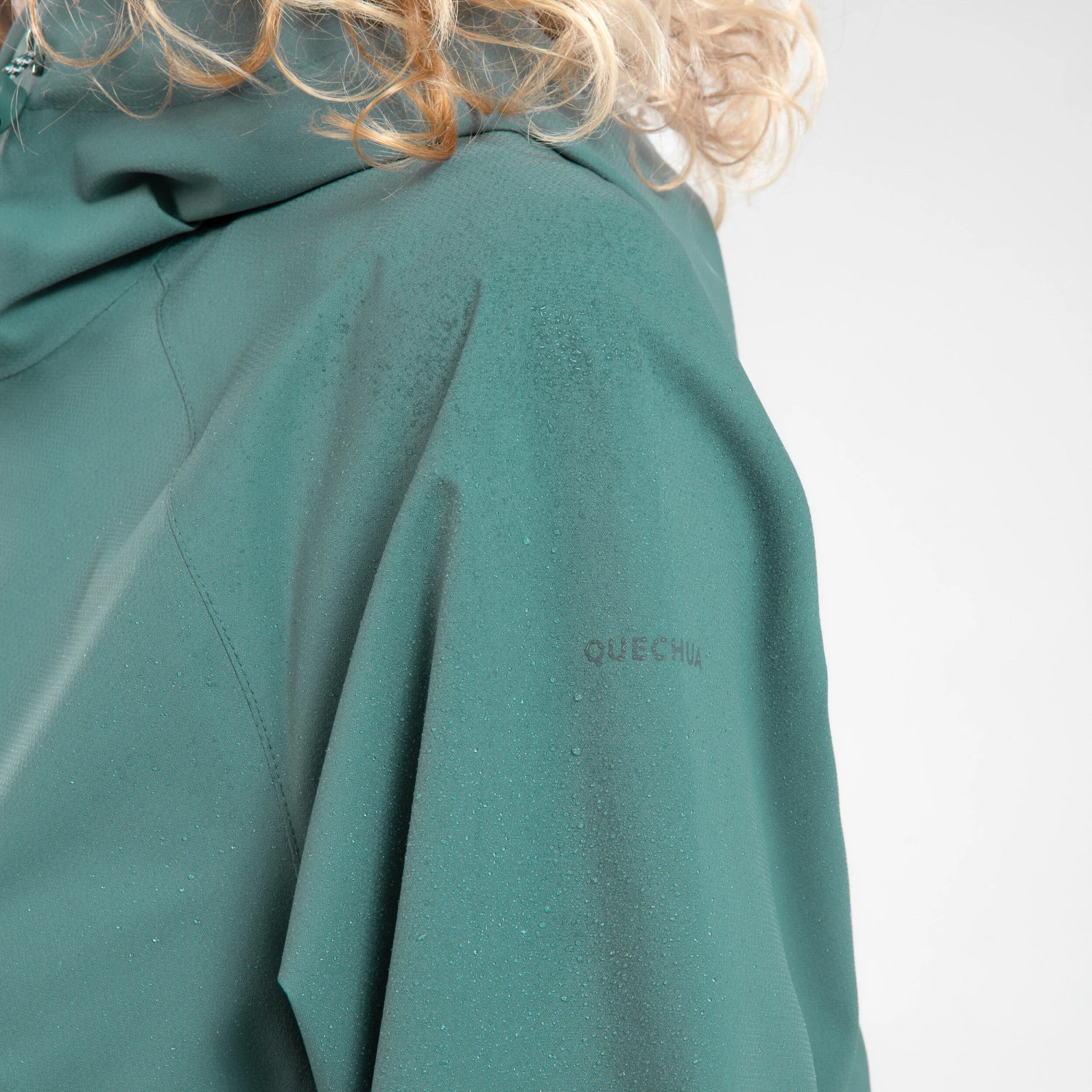 Quechua Women's Hiking Waterproof Longline Jacket Raincut Long Series - Image 3